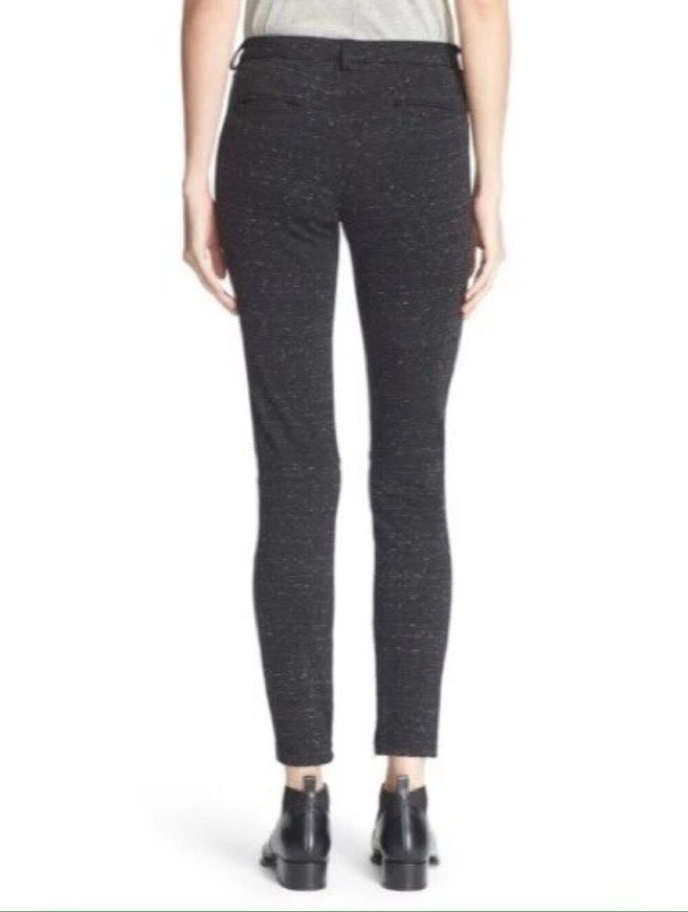 ATM Melange Ponte Skinny Moto Pant Black Speckle - Picture 3 of 12
